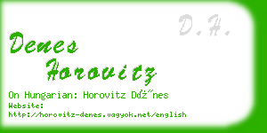 denes horovitz business card